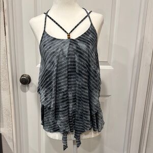 Jessica Simpson Gray Asymmetrical Tie Front Camisole